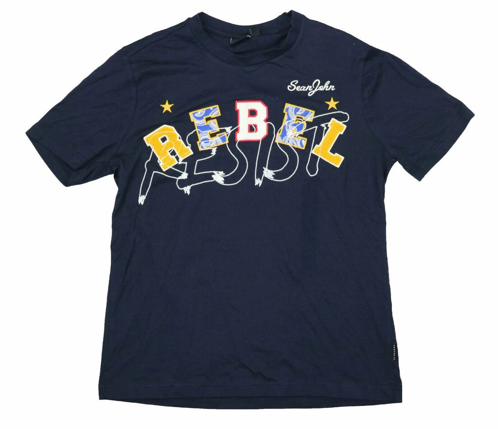 Sean John Rebel Collection Patchwork Graphic Crew Neck Short Sleeve T-Shirt NWT