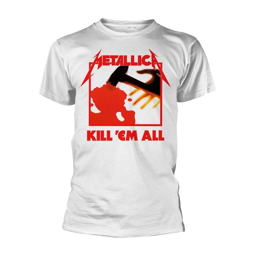 METALLICA - KILL EM ALL (WHITE) WHITE T-Shirt, Front & Back Print Medium