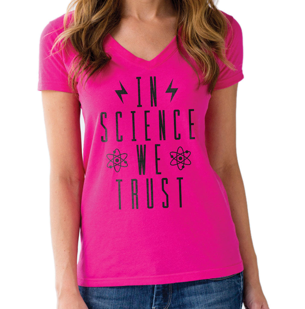 Women's In Science We Trust Vneck T-Shirt
