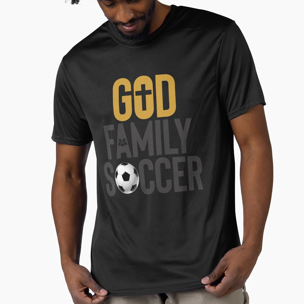 God Family Soccer (white tee) by FunTeeFactory