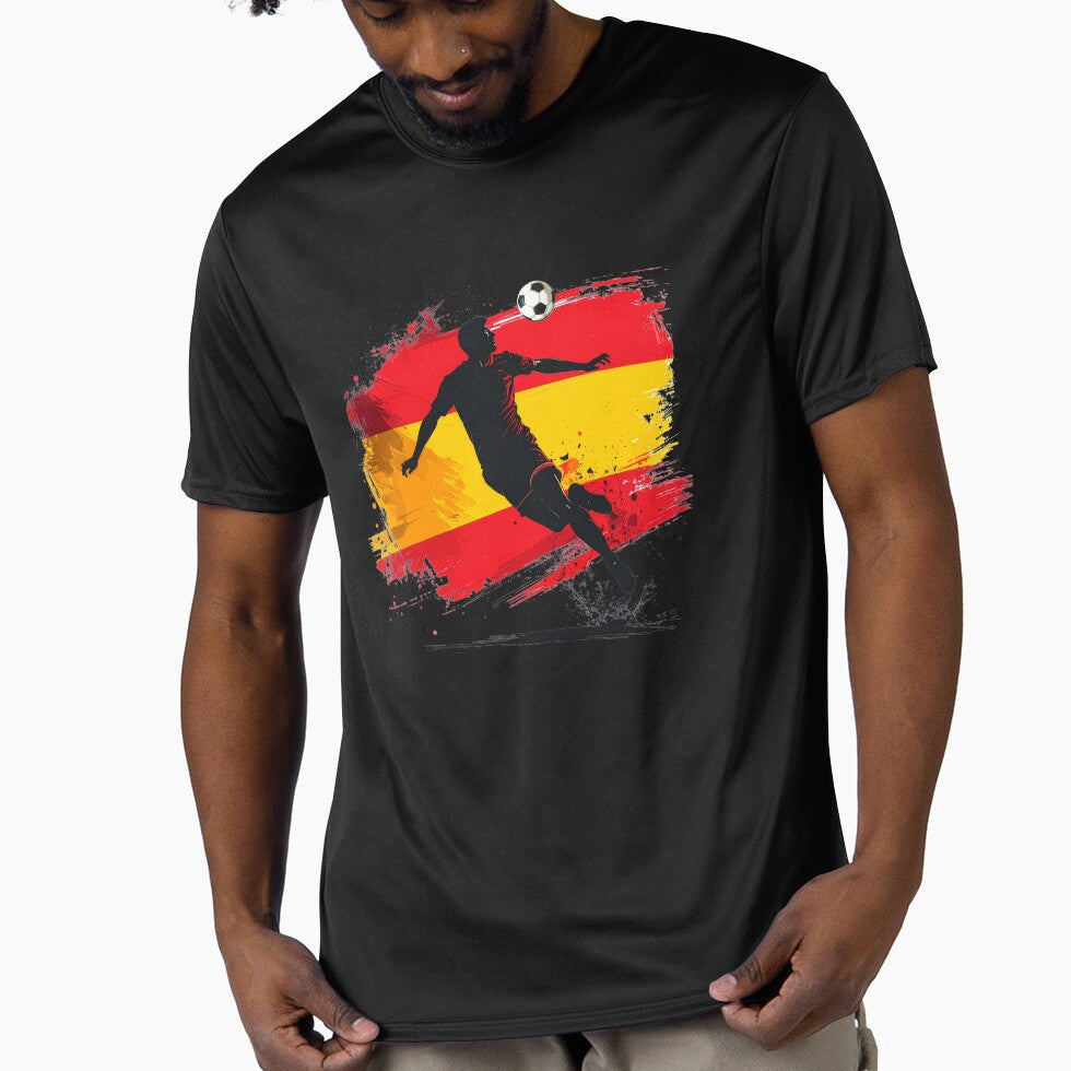 Spain Soccer Player Art — España Football Flag Action Fan Print by icemanphotos