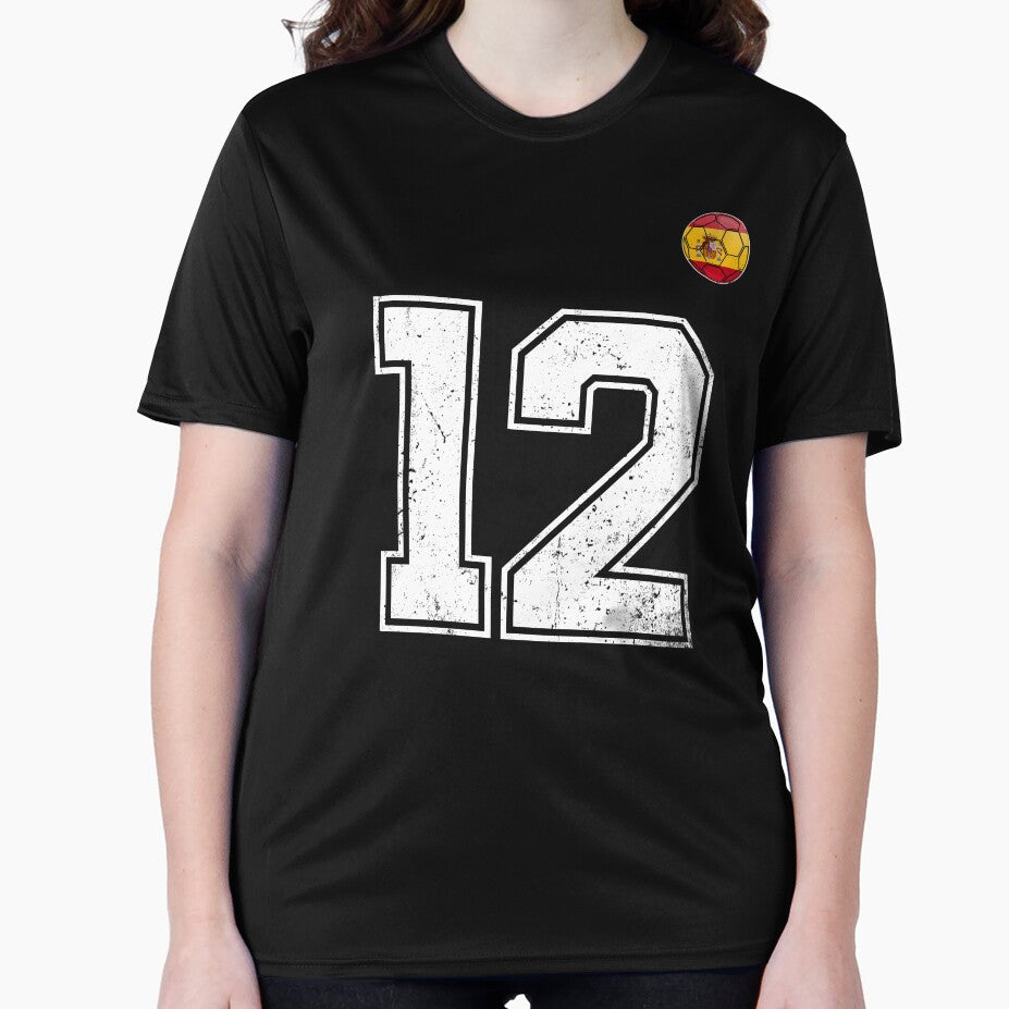Spain Soccer Number 12 Vintage Sports Fan by KristenosNehk