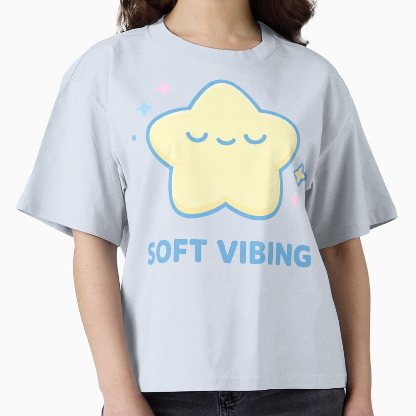 Soft Vibing – Cute Kawaii Sleepy Star With Sparkles by ImagenFusionP