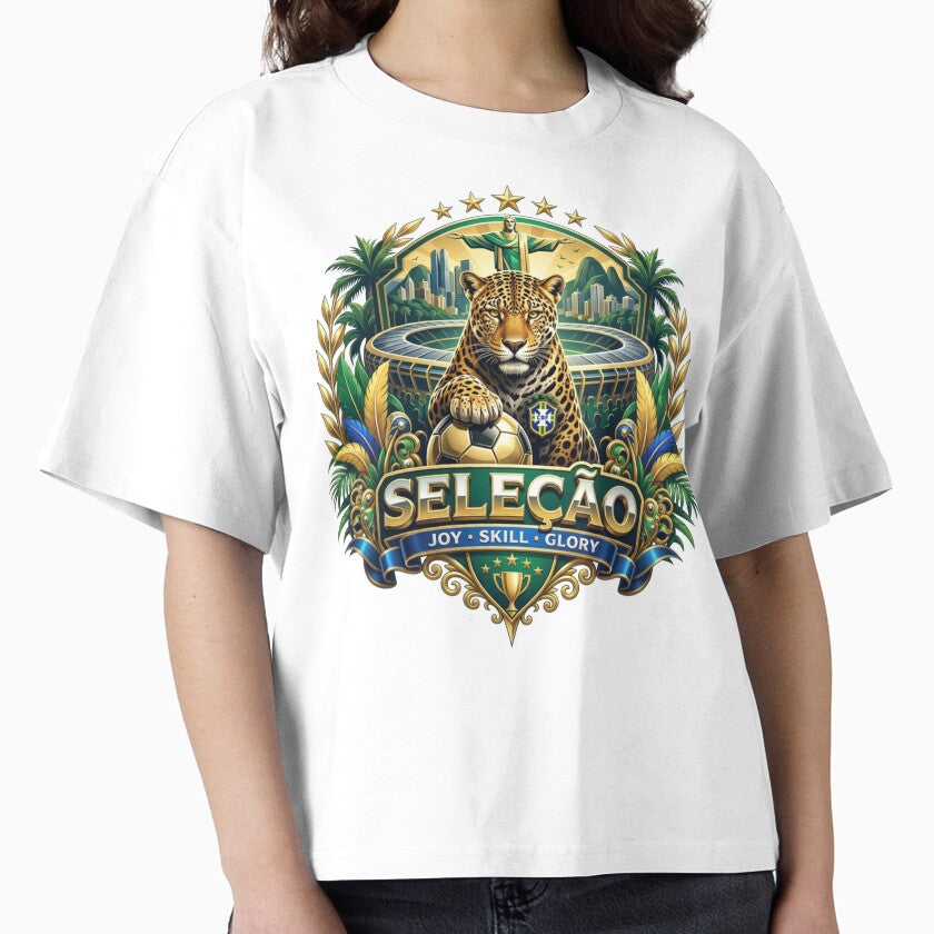 Brazil Jaguar Football Fan Crest by Retro Arabica