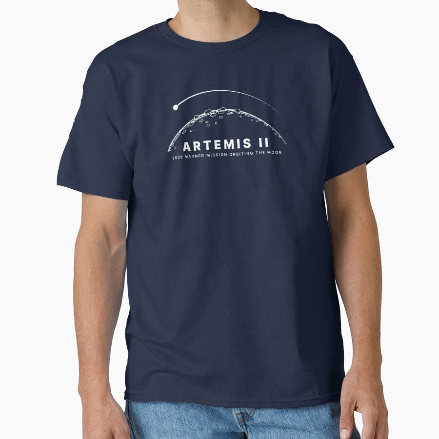 Artemis II 2026 Manned Mission Orbiting the Moon Minimalist Art by KiwiRider