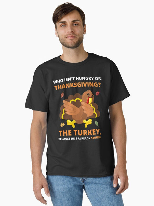 Funny Thanksgiving Joke Dabbing Stuffed Turkey Pun Fall Classic T-Shirt