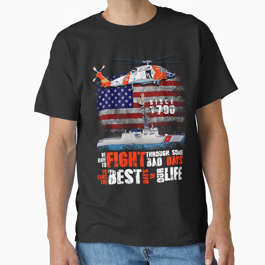 US Coast Guard Veteran T shirt Vintage Veteran Flag Tees T-Shirt by Aerolovers
