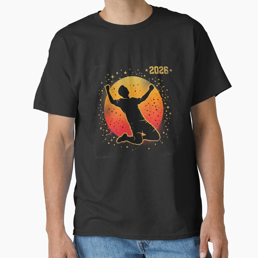 Goal Celebration Silhouette World Cup 2026 Football T-Shirt by Urban Edge Designs