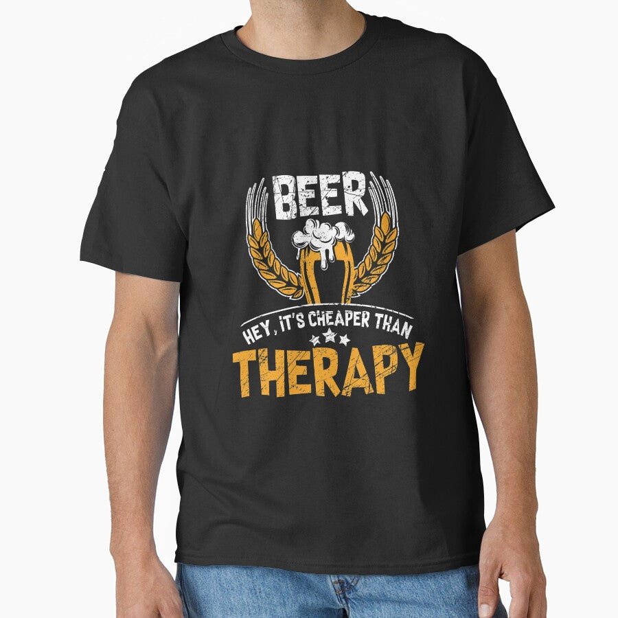 Beer is Cheaper than Therapy T-Shirt for Men and Women by AllStarMerch