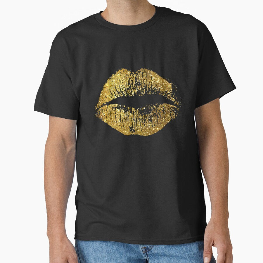 Stylish Gold Glitter Lips by enhan