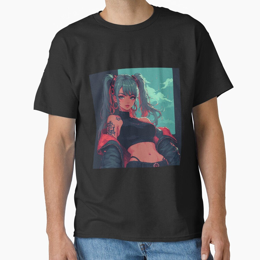 Retro Art Blue Hair Girl From Cyberpunk Beautiful by pexoboy