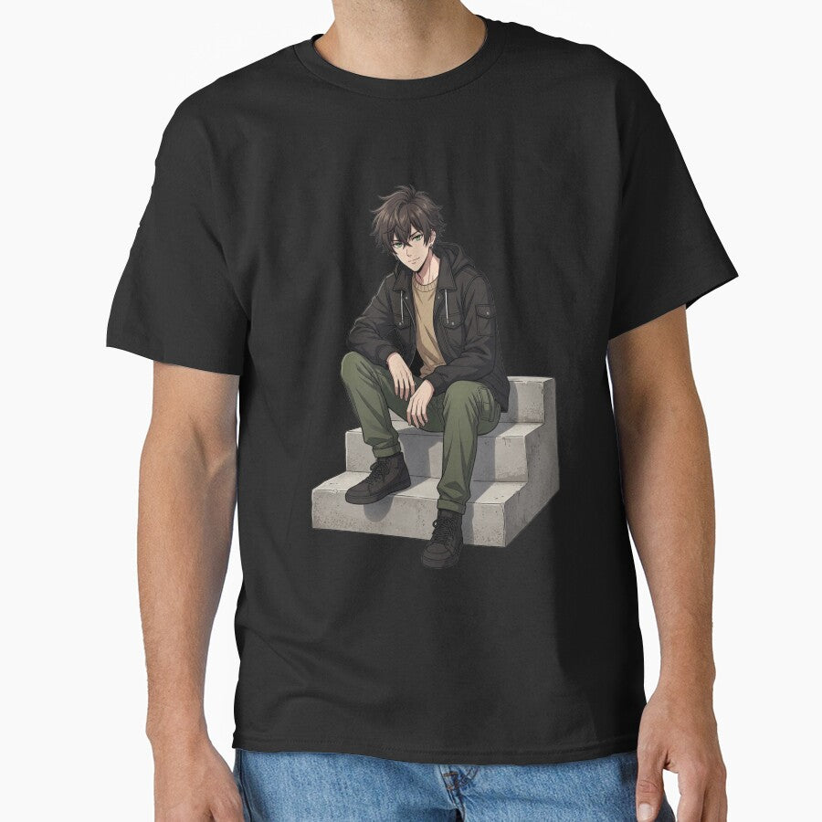 KAIRO Sitting Anime Streetwear Character – Urban Chill Style by Brightstudio00