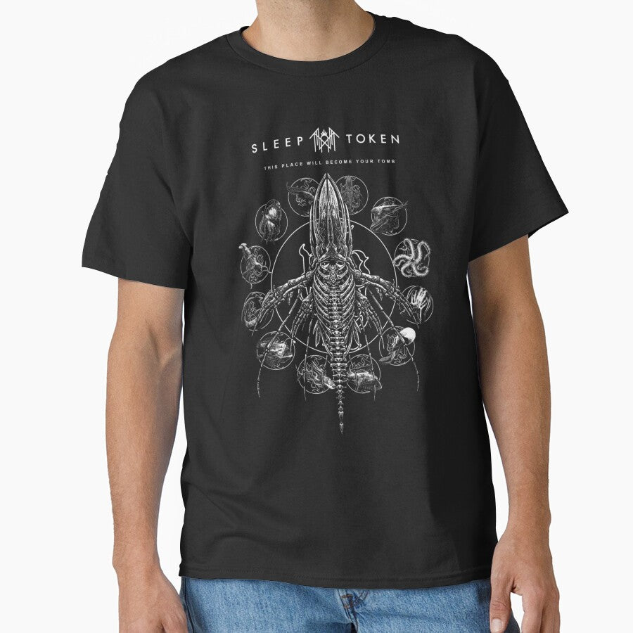 Sleep Token Remains Navy Long Sleeve Tee by Ophtizu