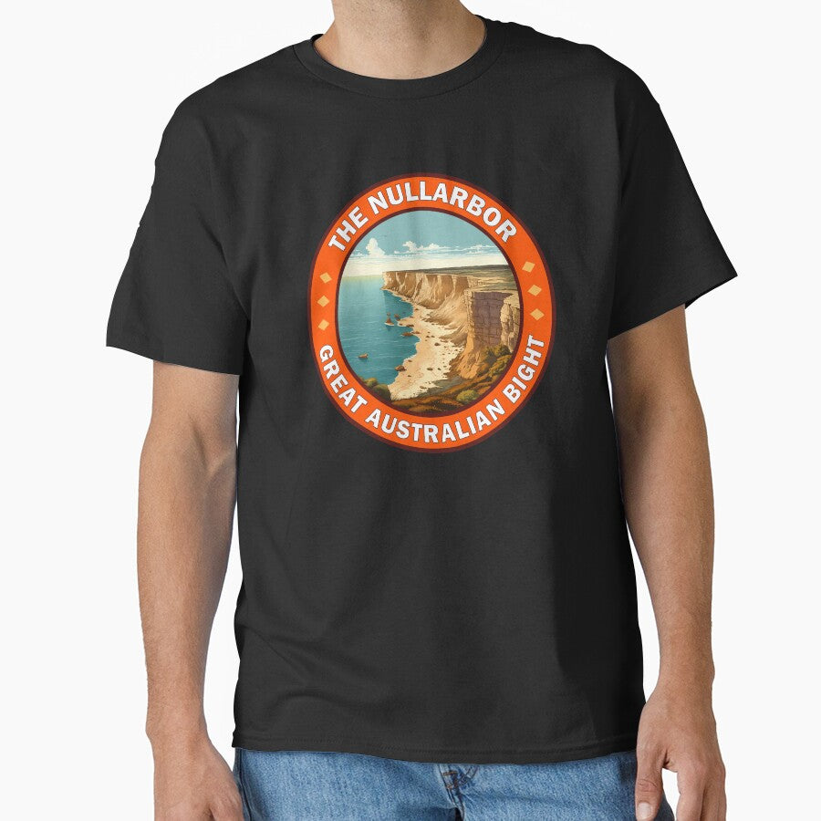 The Nullarbor Great Australian Bight Travel Retro Emblem by KrisSidDesigns