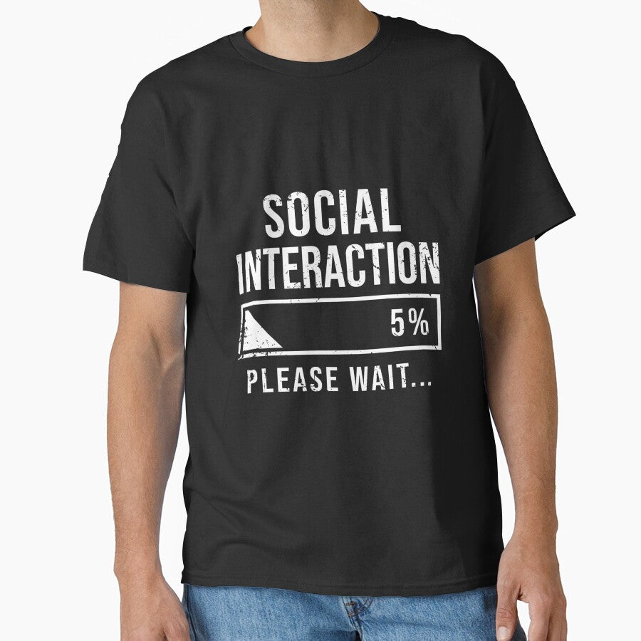 Social Battery Low Funny Introvert Loading Bar Sarcasm by JohnVBurks