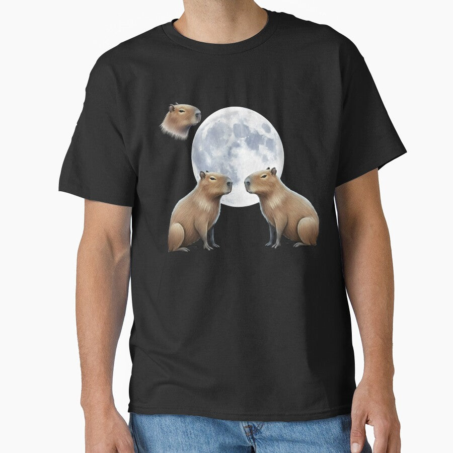 Three Capybara Vintage Graphic, Retro Capybara Moon, Capybara Lovers, Funny Capybara, Capybara Gift by DesignDenDo ⭐⭐⭐⭐⭐