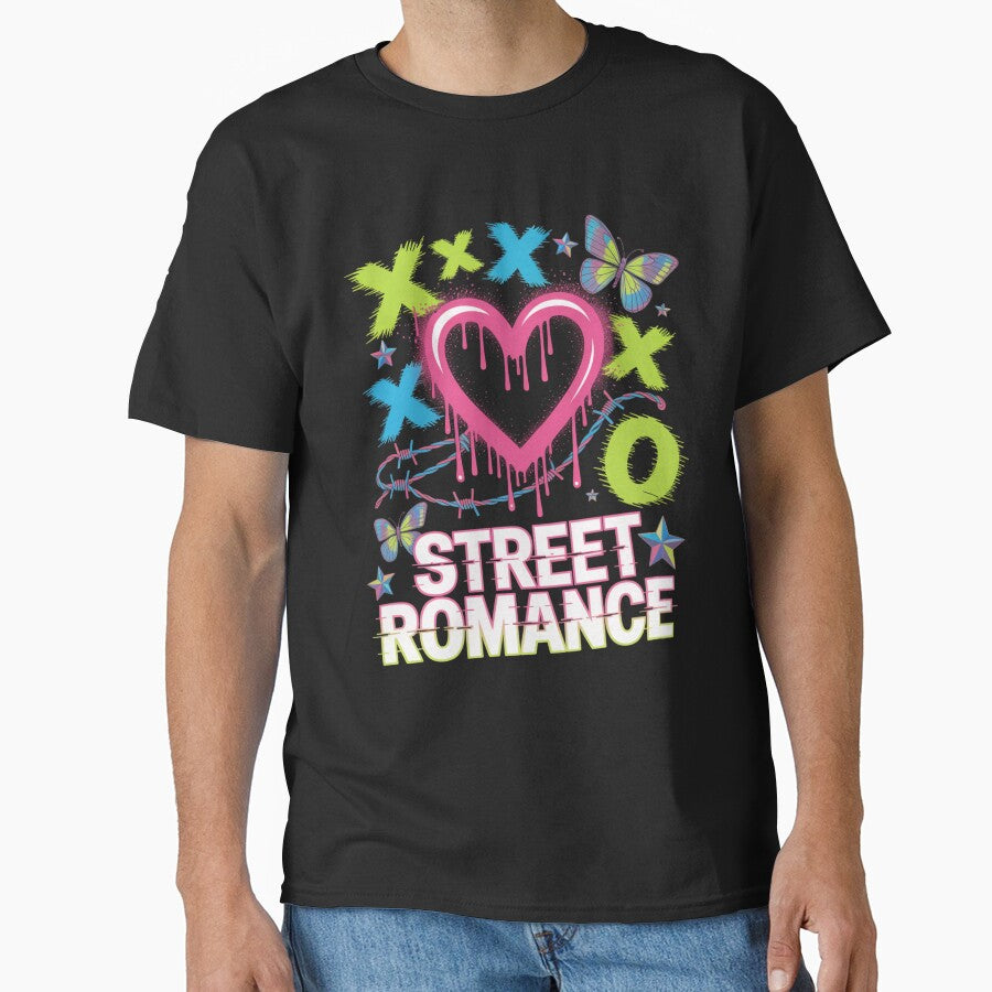 Street Romance XOXO Dripping Heart Barbed Wire Butterfly Valentine's Day by DarylWelsh2024