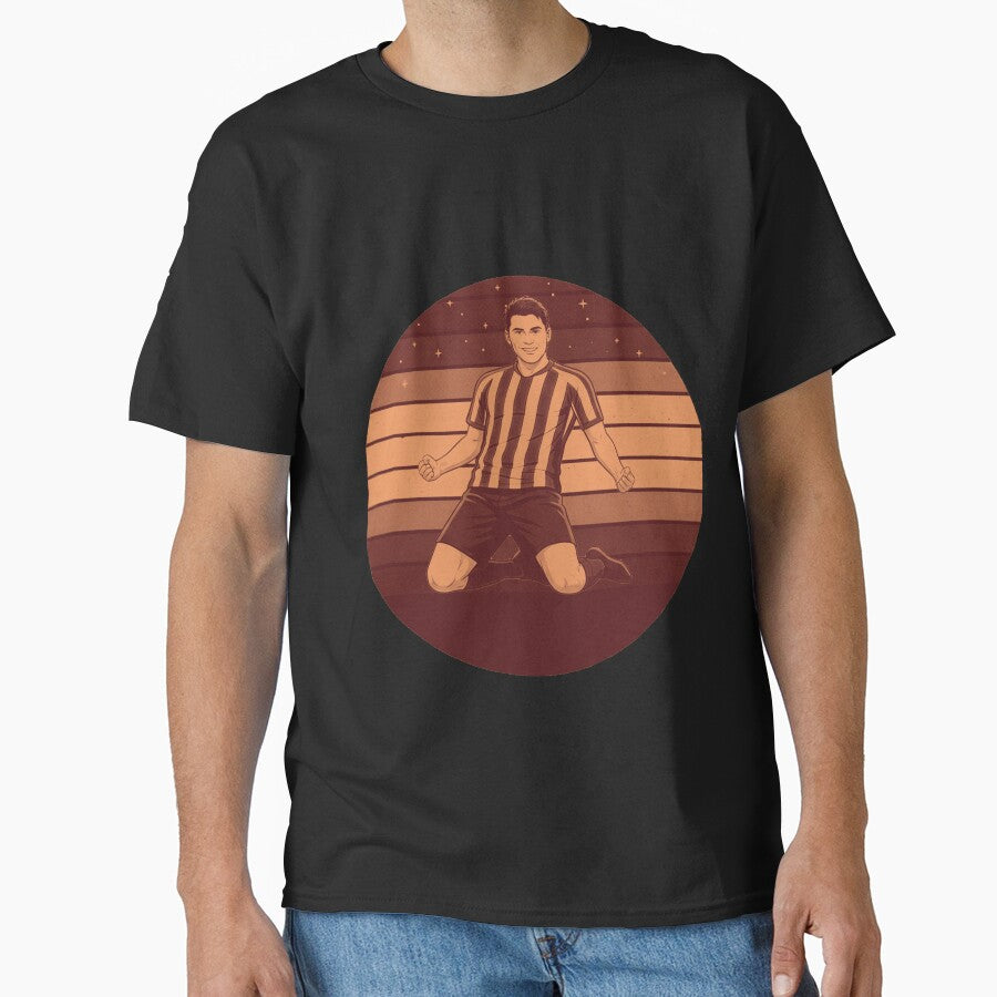 Retro Soccer Player Goal Celebration Sunset Soccer Player Celebration by thechoice1