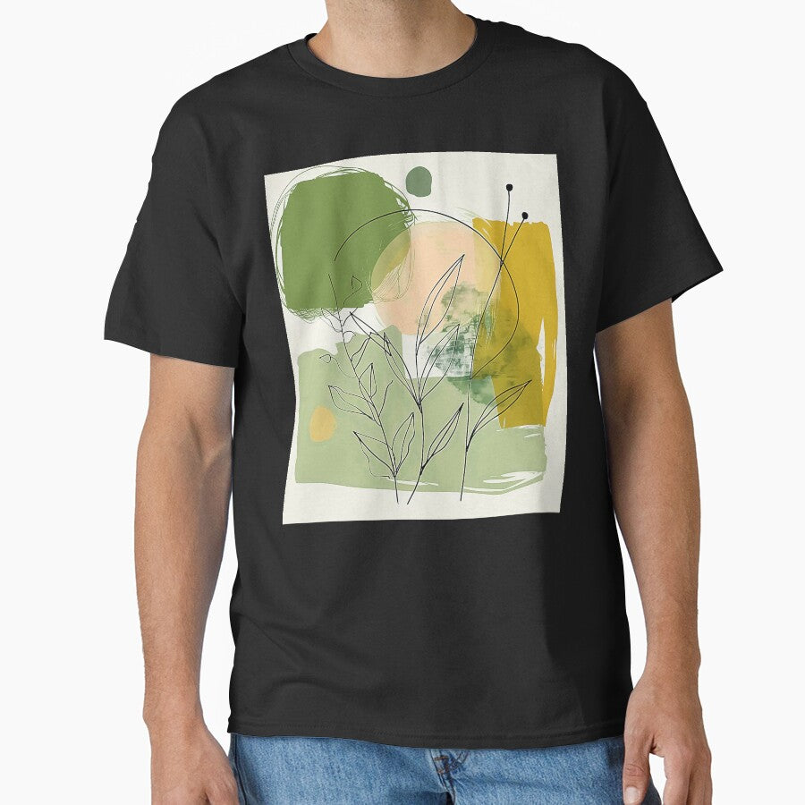 Boho-Style Green And Soft Yellow Hues Abstract by DEC02