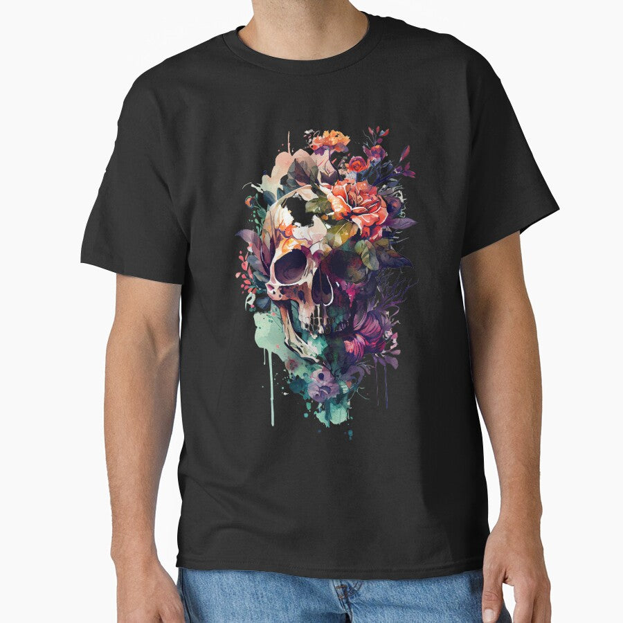 Skull and crossbones with flowers for a grunge and romantic look by nellylebrun