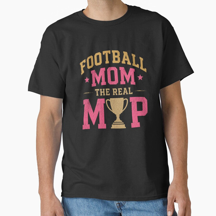 Football Mom The Real MVP Vintage Sports Graphic by PunchDrop