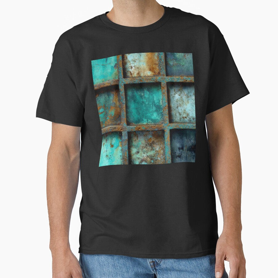 Industrial Urban Blue Metallic-Like Elegantly Rusty Design by DEC02