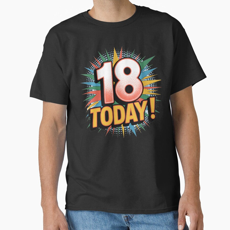 18 Today simple unisex graphic for 18th birthday by Pixel Palace