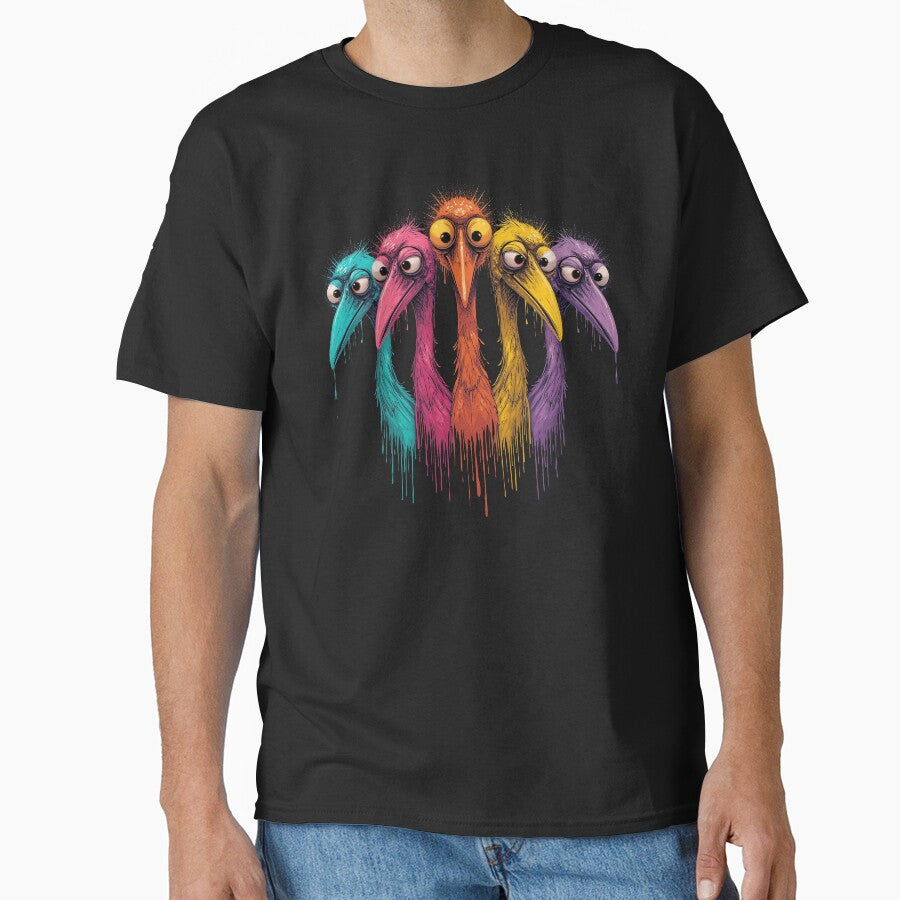 Colorful Street Art Ostriches – Vibrant Graffiti Bird Design by PLUSHIWORLDtm