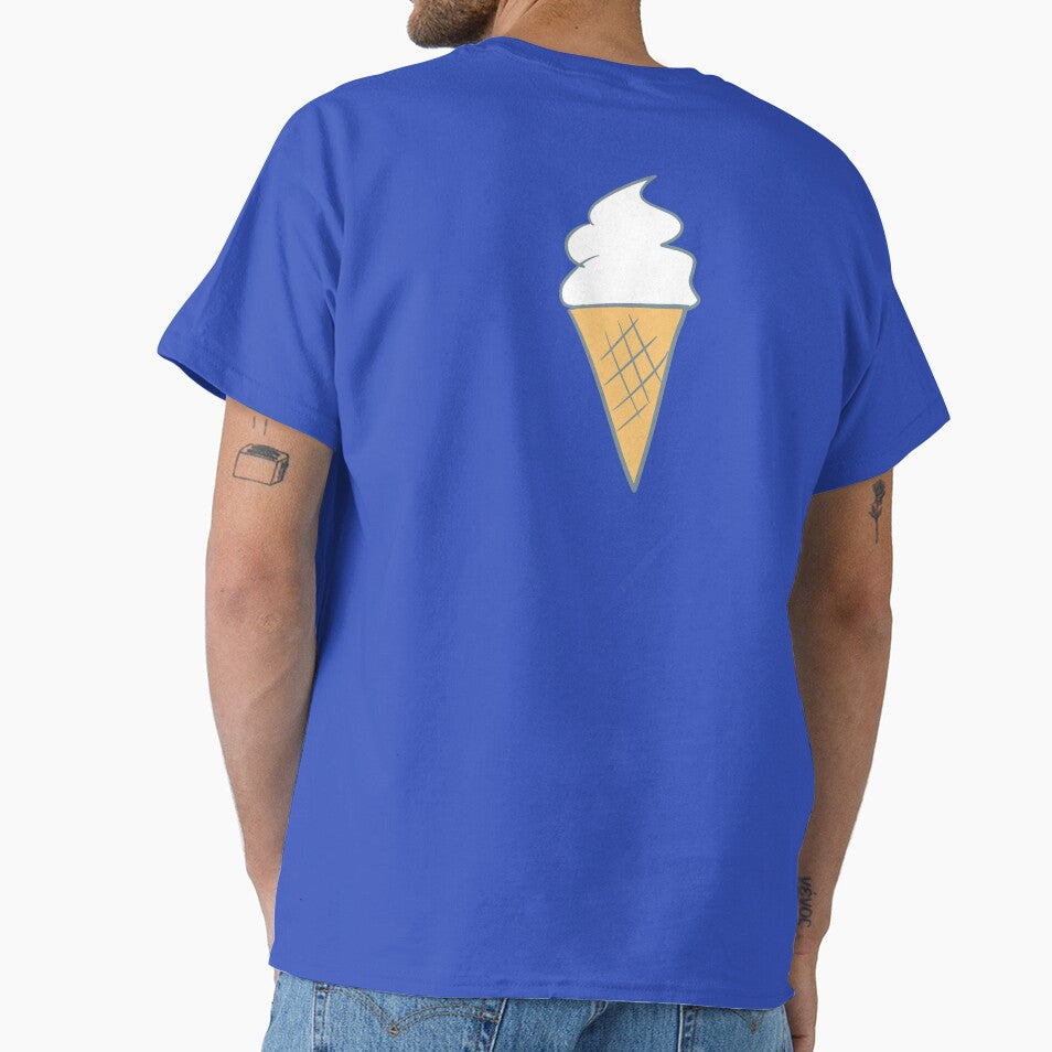 Soft-Serve Cartoon Style Vanilla 99 Ice Cream Pattern Brown background by Karen Ekdahl