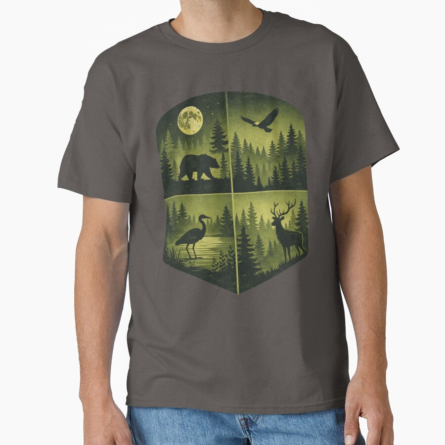 vintage forest lake art by stikrusak