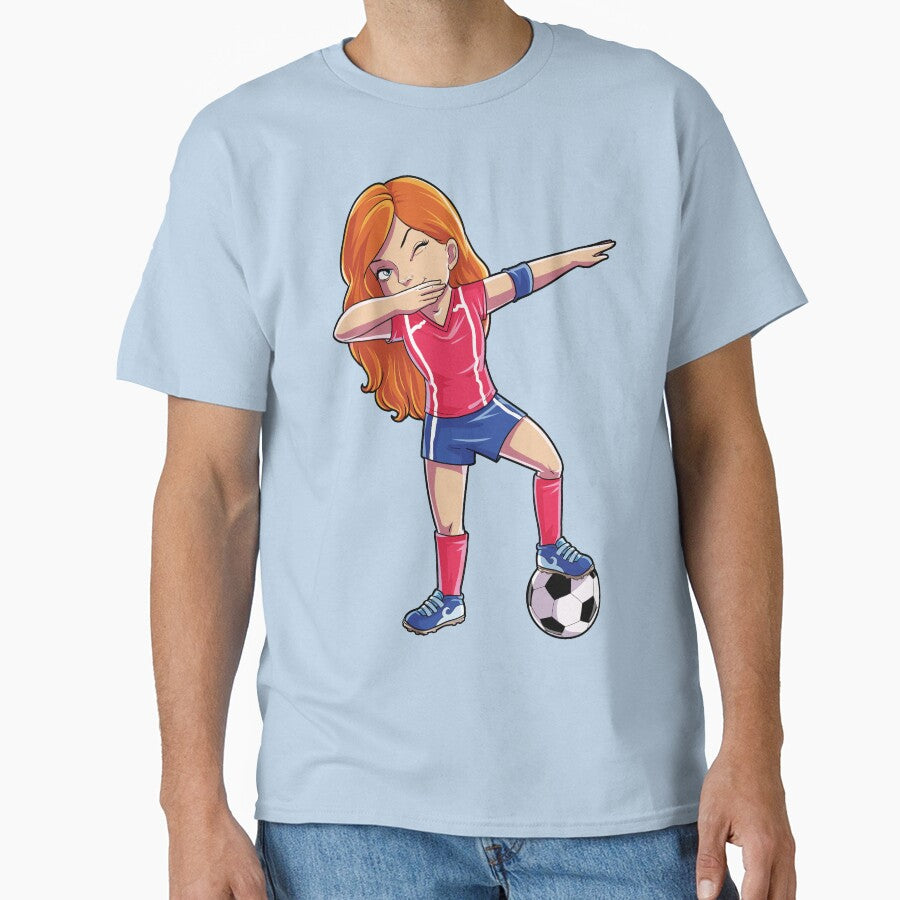 Dabbing Soccer Girl Dab Dance T shirt Funny Football Tee World Cup 2018 by LiqueGifts