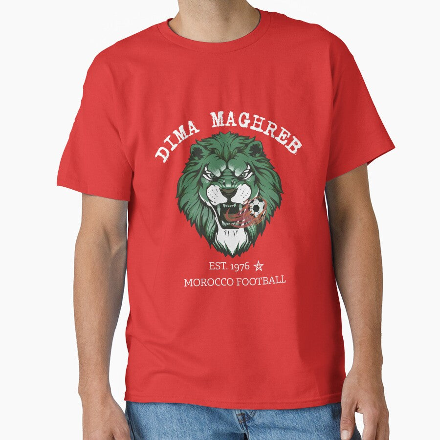 Dima Maghreb Lion Morocco Football Fan Graphic Shirt by WildTrace