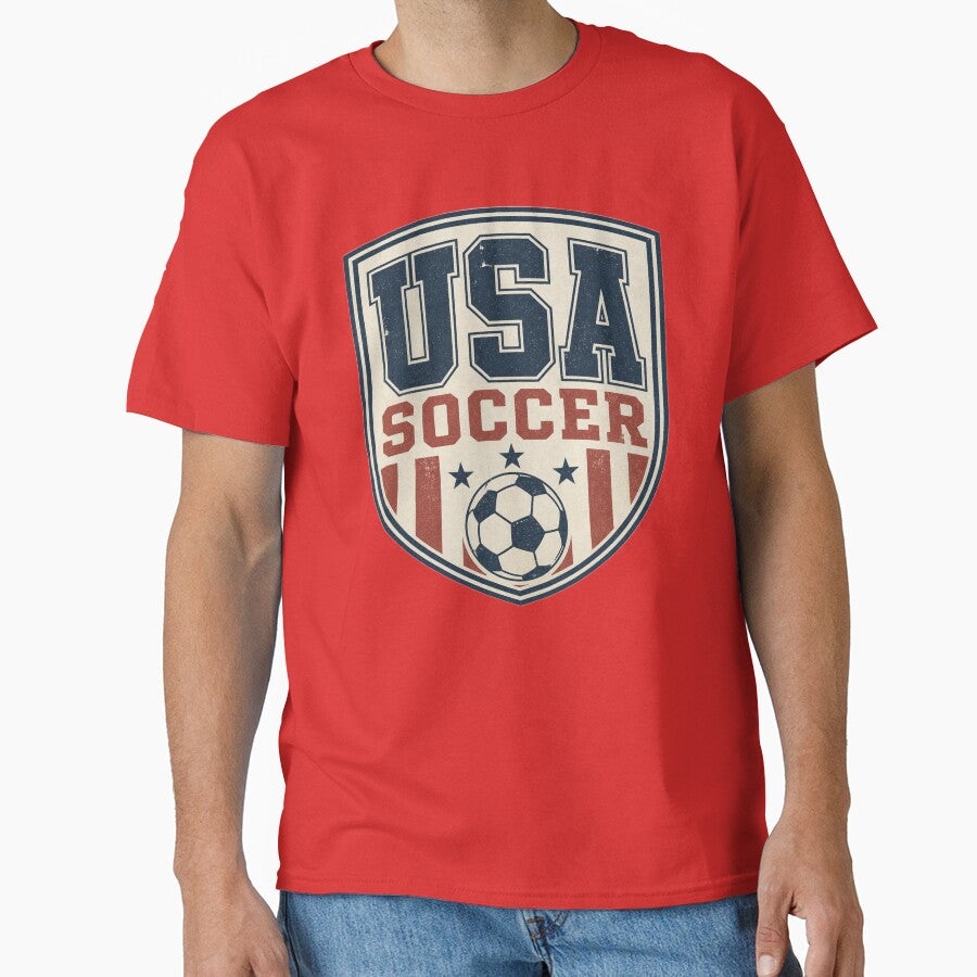Vintage USA Soccer Athletic Department | Retro Varsity Football Fan by LEOdesignerArt