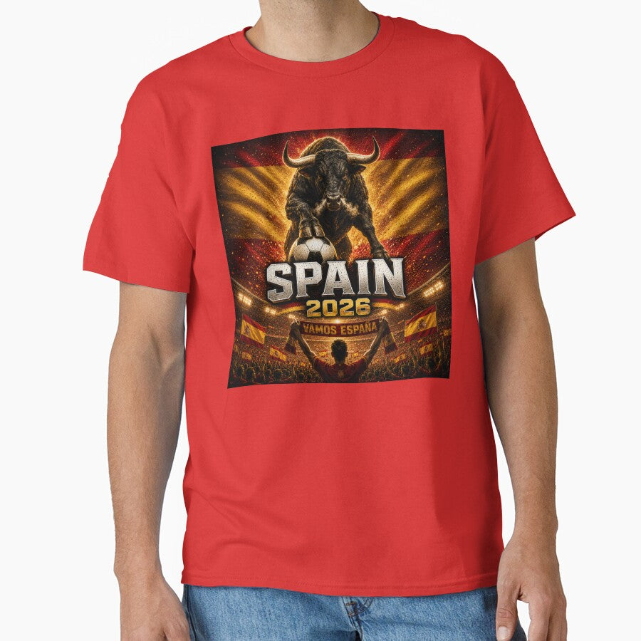 Spain Football Bull 2026 | Spanish Soccer Fan Art | La Roja Pride International Football Inspired Design by Winetastic-Art