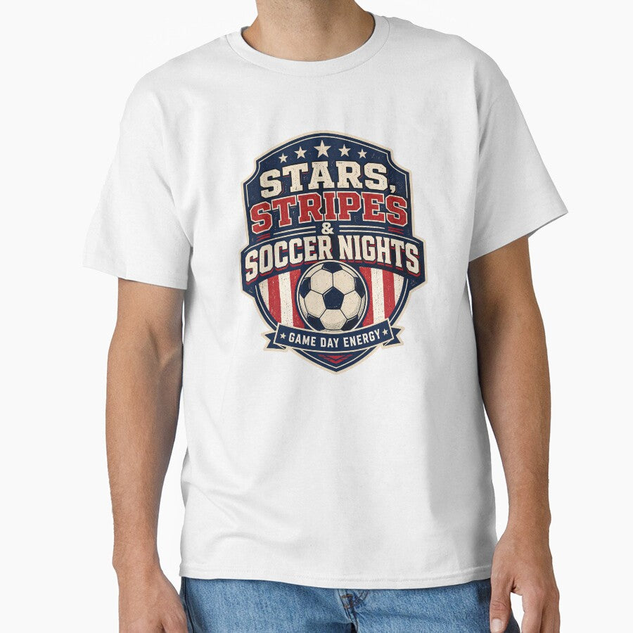 Stars Stripes Soccer Nights USA Fan Design by Arabic Ink Studio