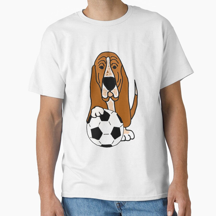 Funny Basset Hound Dog Playing Soccer by Nature's Fancy
