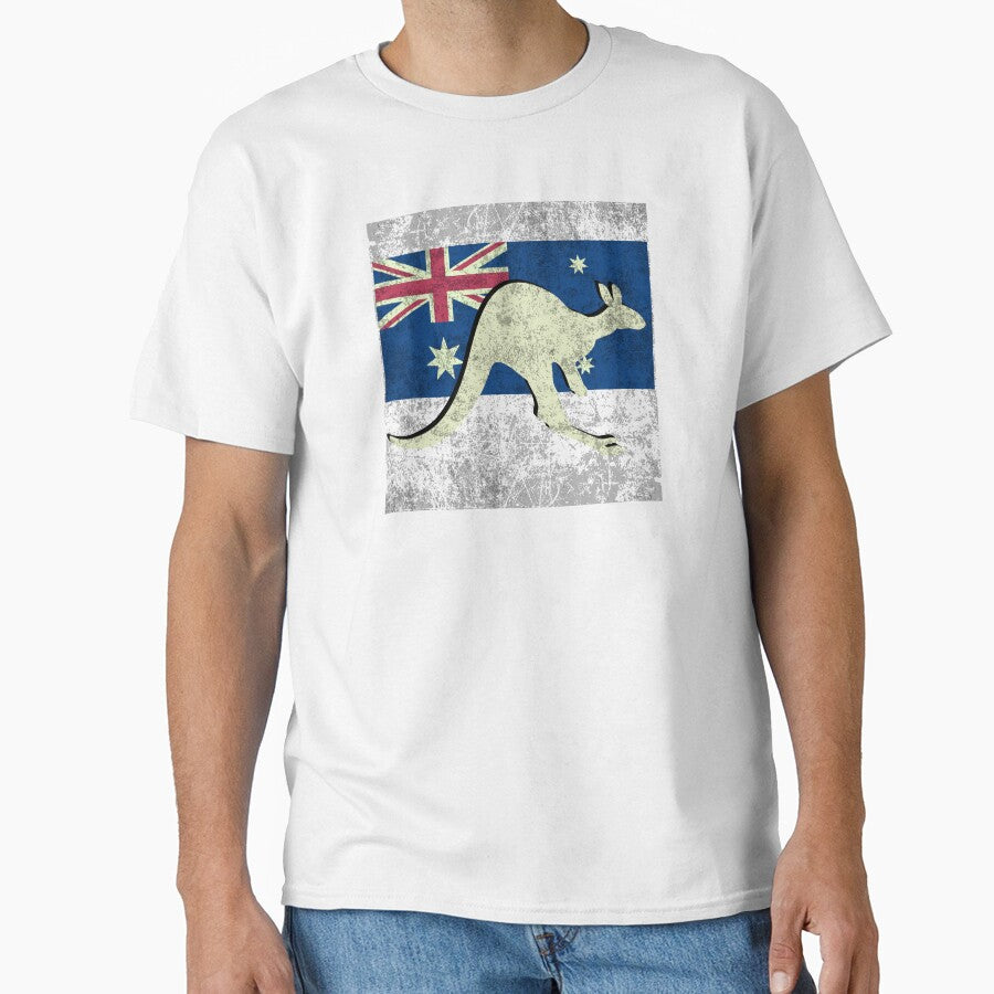 Vintage Retro Kangaroo | Australian Flag | Aussie Animals by Aussies-R-Us