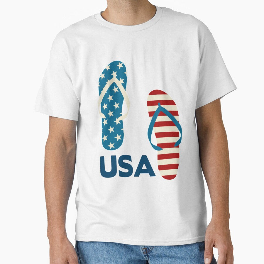 USA Flip Flops T-Shirt for Women and Women by AllStarMerch