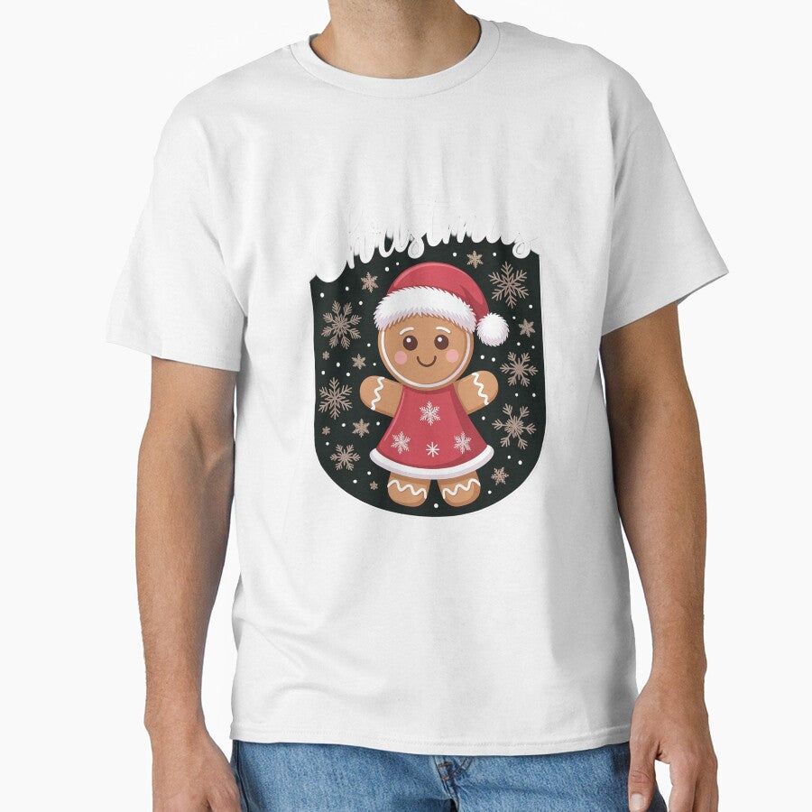 Merry Xmas Matching Christmas Pajama Black Crew Neck Short Sleeve T-Shirt Small by FranzFriesen