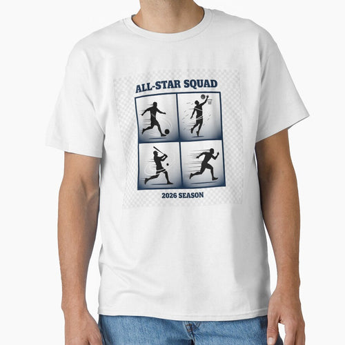 All-Star Squad 2026 Season Shirt – Multi Sport Athlete Silhouette Design – Soccer Basketball Baseball Running by YK SHOP