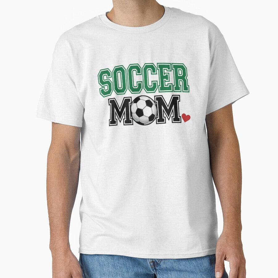 Soccer Mom Heart Green Varsity Sports Team Support Gift by 6im0