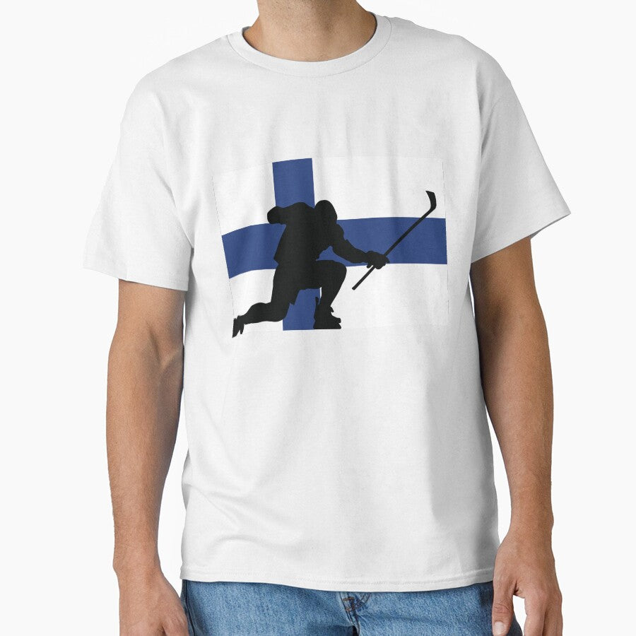 Finland Ice Hockey Silhouette Celebration by CanvasTee