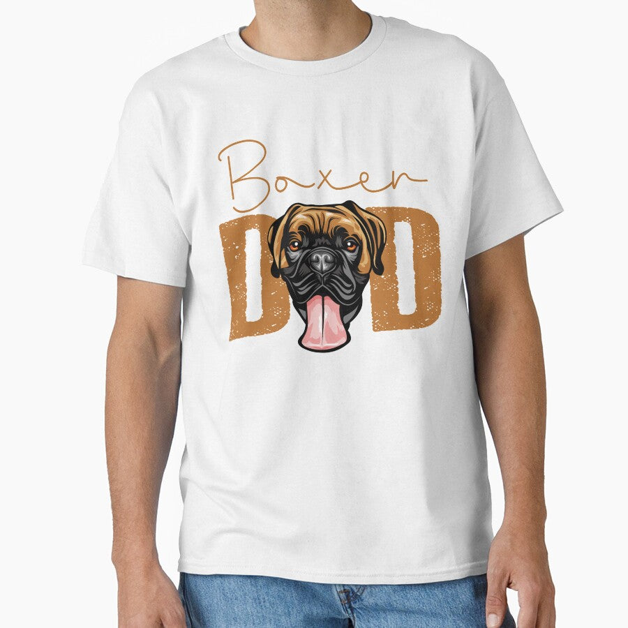 Boxer Dad, Dog Dad Shirt, Gift idea for Boxer owner, Slim Fit T-Shirt by ayotees