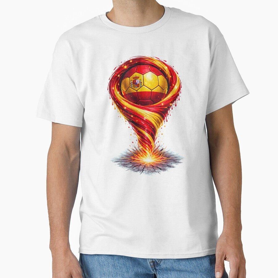 Spain Football Tornado: Red and Gold Vortex Art by FunToTheFullest