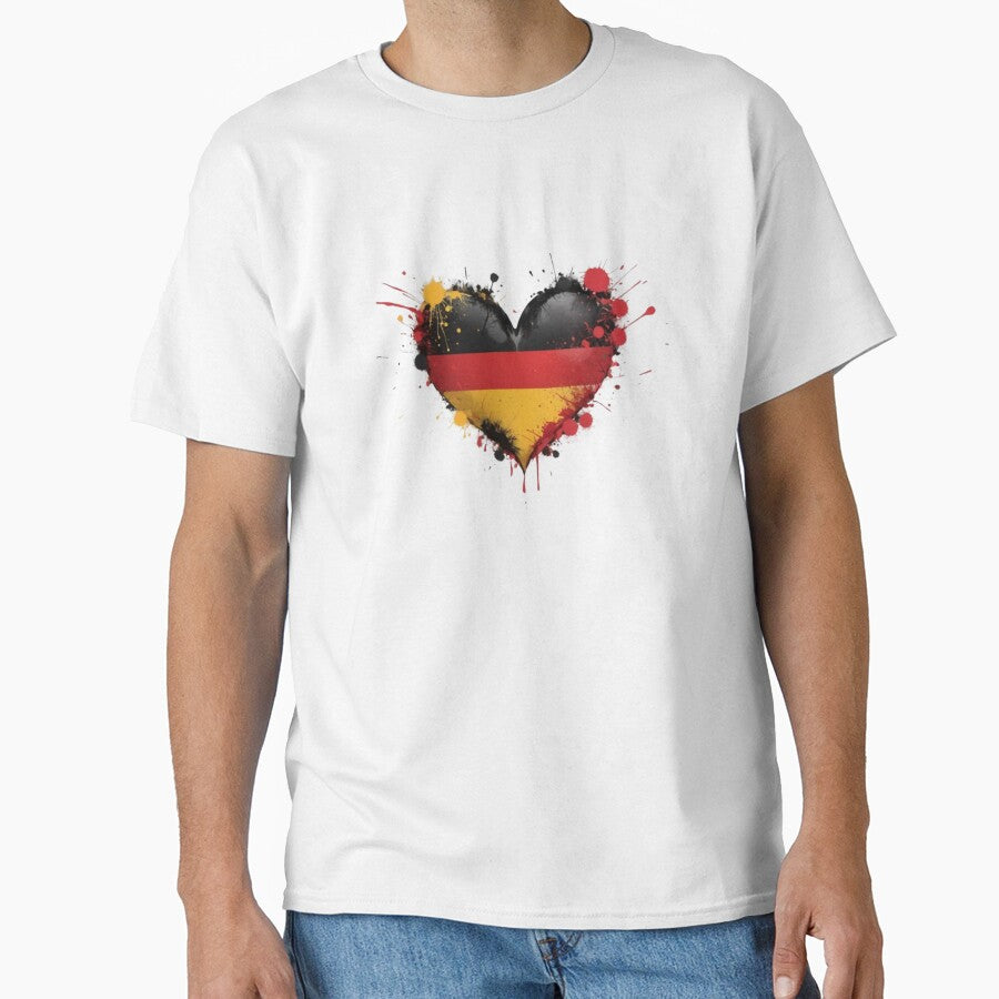 German flag in heart shape black red gold by Ecmoprints