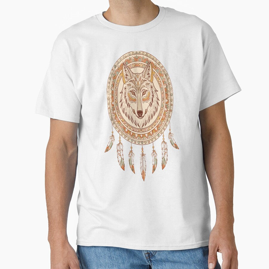 Boho Wolf Dreamcatcher Mandala by VeloraLaz
