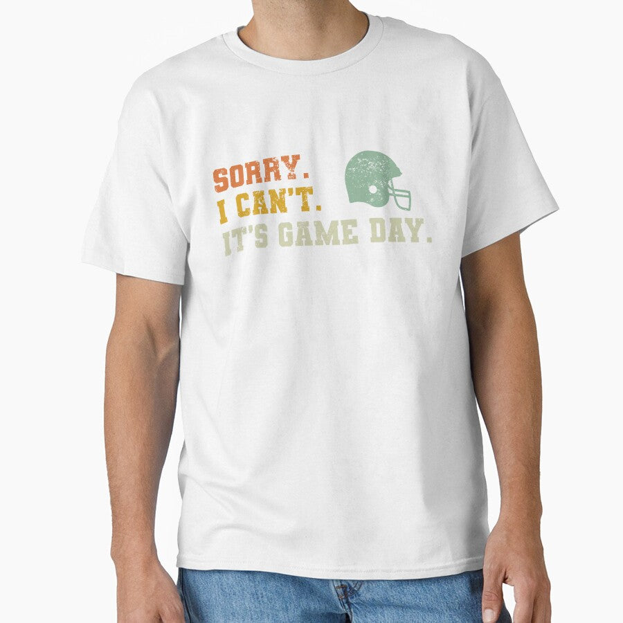 Funny Football quote, Sorry I Can't It's Game Day Football Season Men Women Team Sports Vintage by Fleyshop