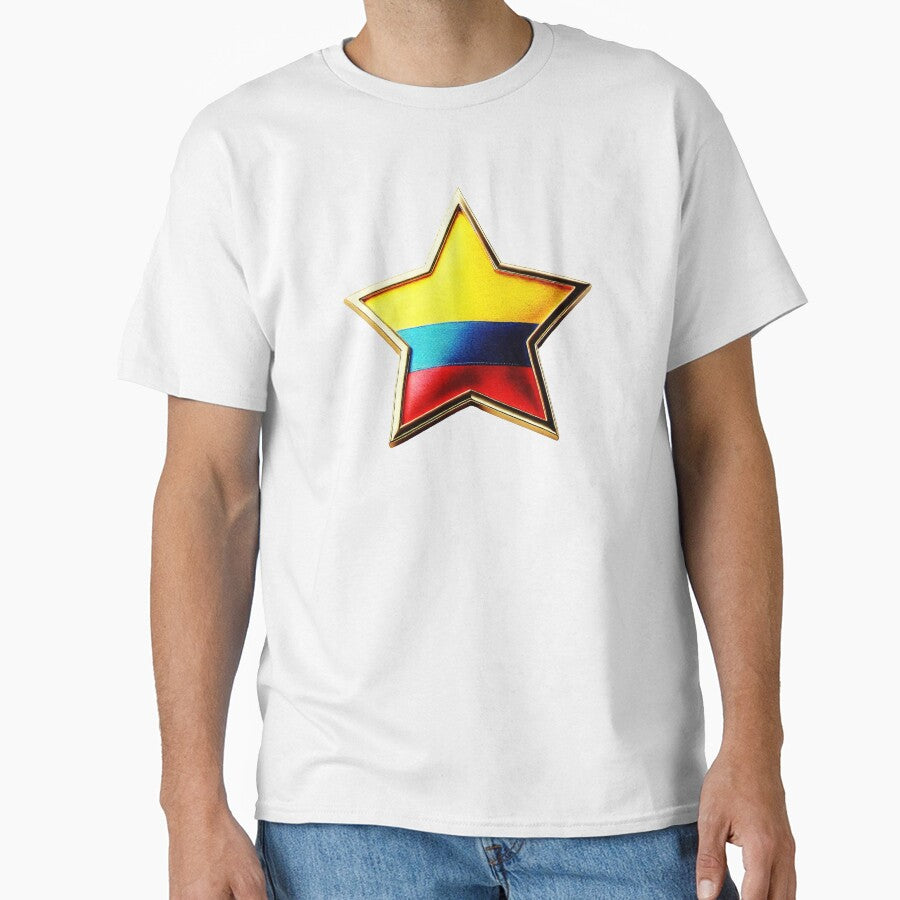 Colombia Pride - Shiny Patriotic Star Flag Design by Highlandkings