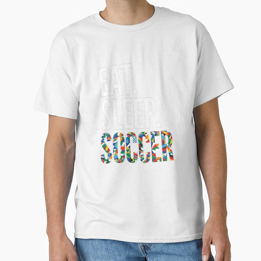 Eat Sleep Soccer Colorful Typography Sports Fan by TeNovaStudio