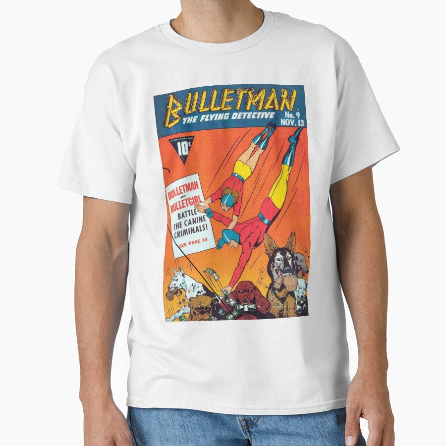 Bulletman versus the Canine Criminals Vintage Comic Book Art by IceCreamKisses